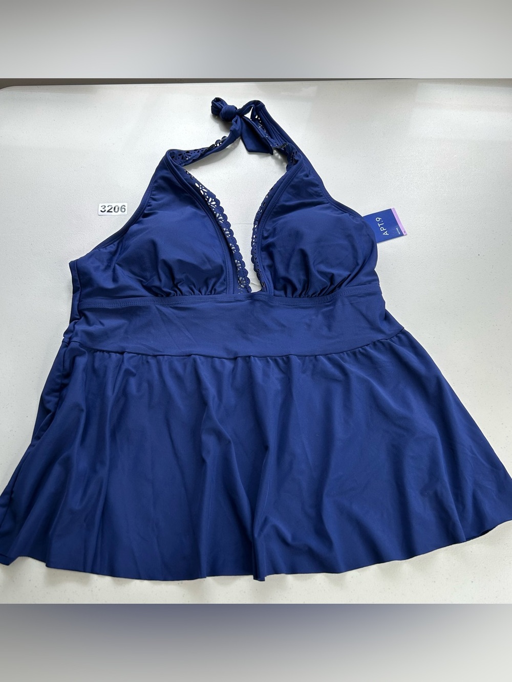 Apt 9 Tankini Top Midnight Blue XL Halter Swimwear